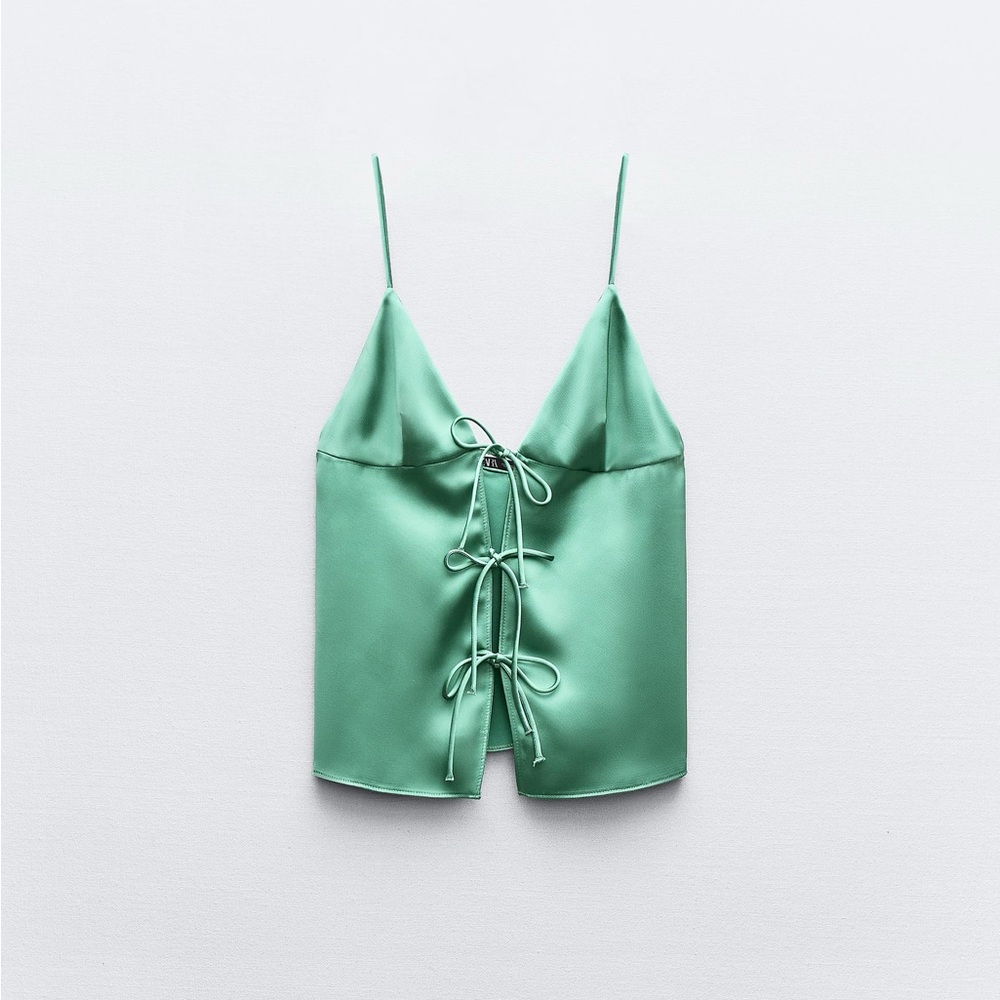 Zara Satin Effect Top with Bow